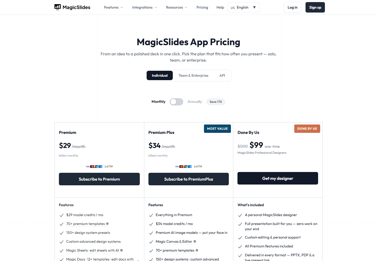 MagicSlides pricing