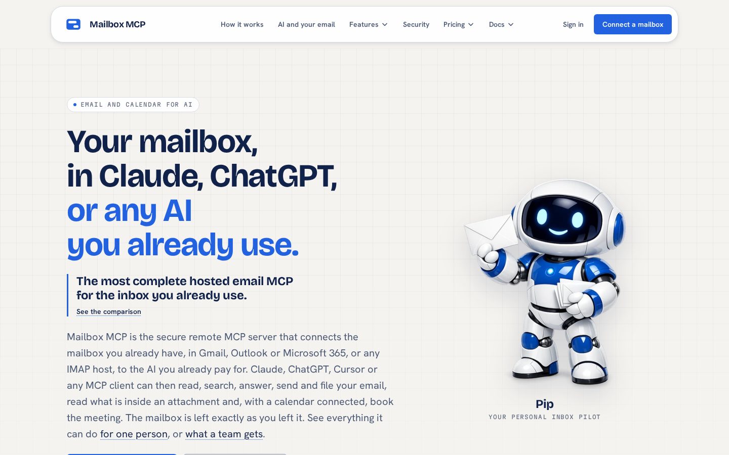 Mailbox MCP Homepage