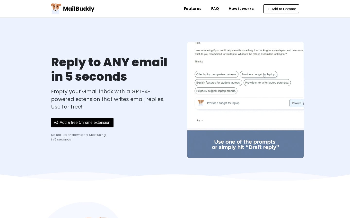 MailBuddy Homepage