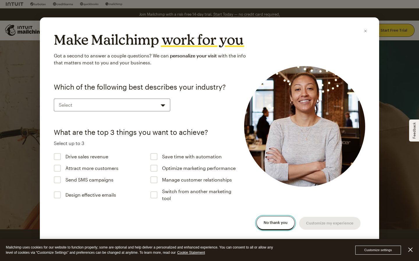 Mailchimp Homepage