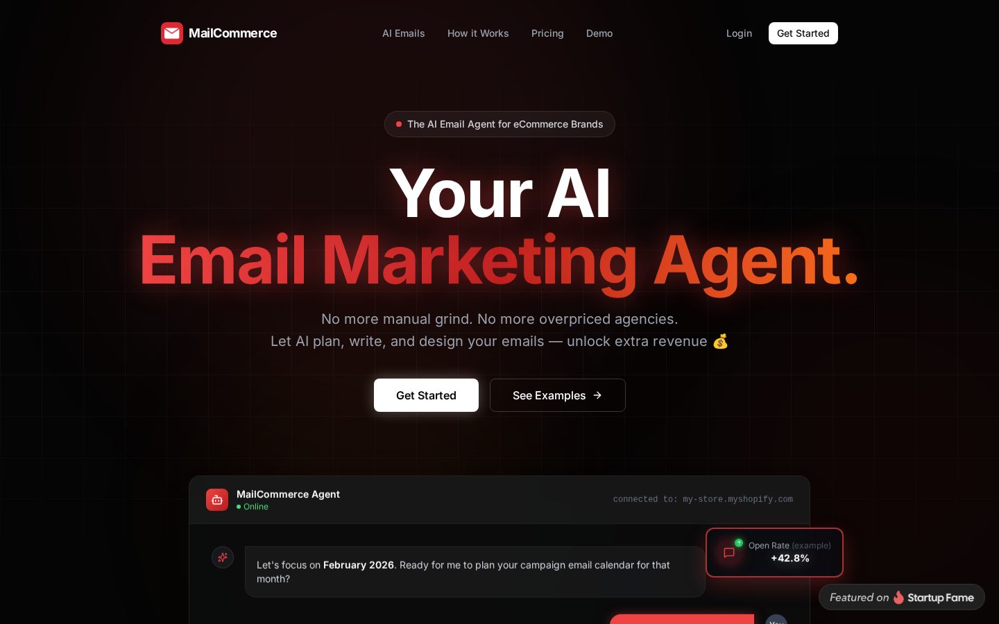 MailCommerce AI Homepage
