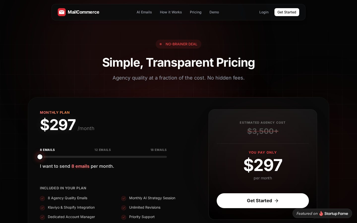 MailCommerce AI Pricing