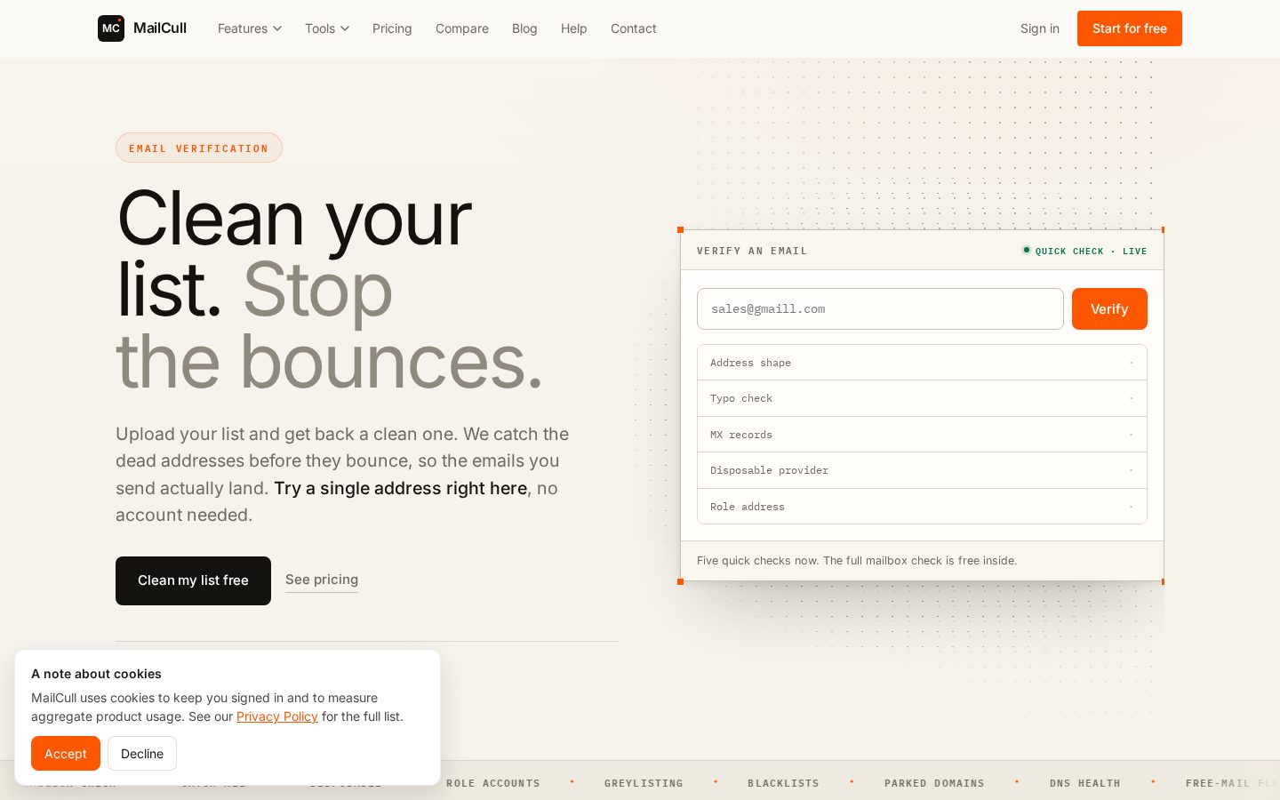 MailCull Homepage