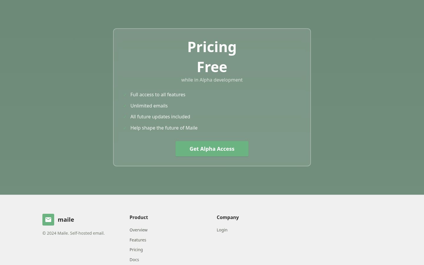 MAILE Pricing