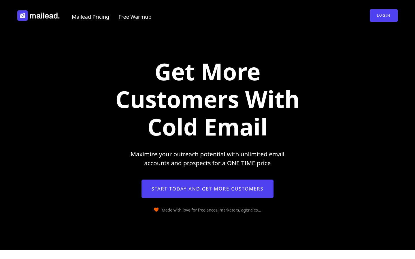 Mailead.io Homepage
