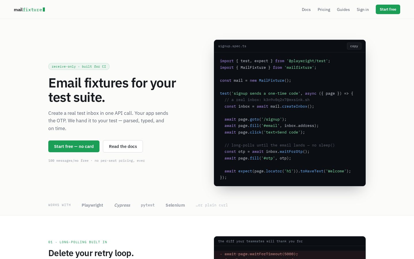 mailfixture Homepage