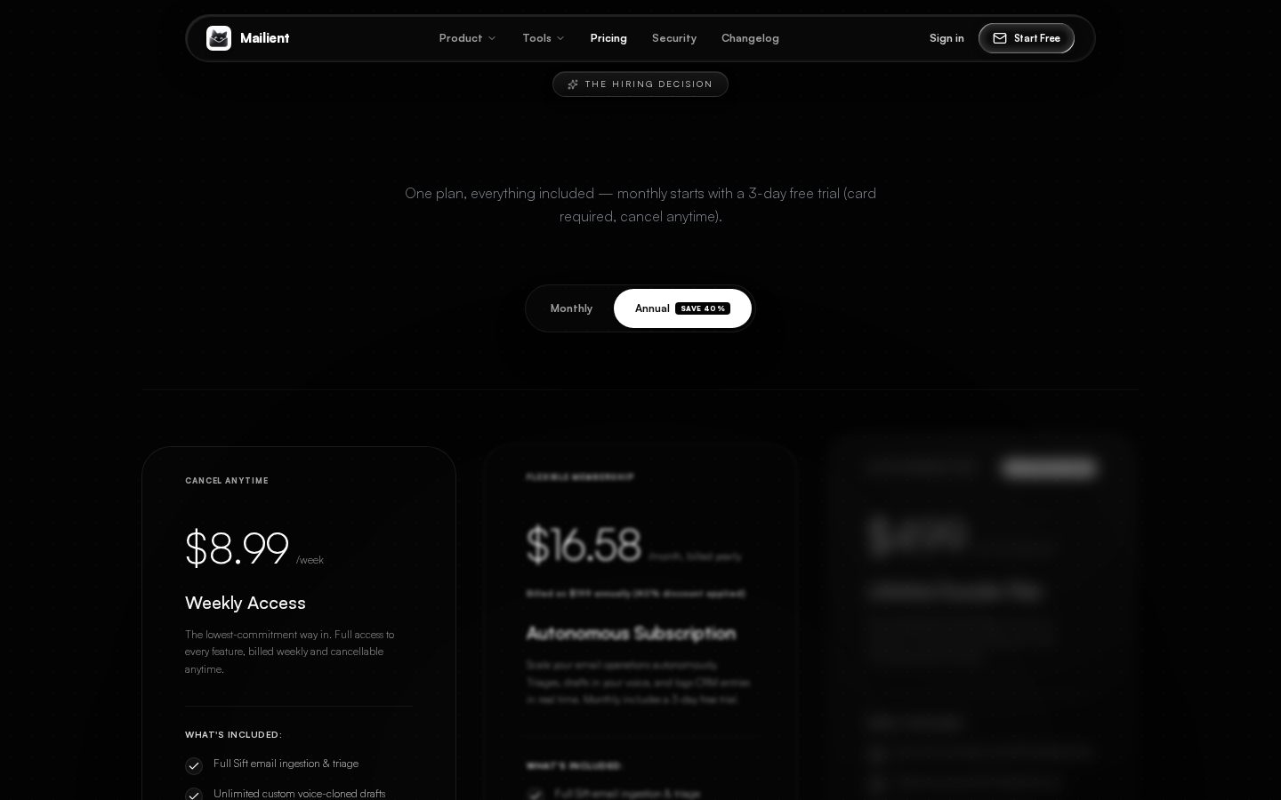 Mailient Pricing