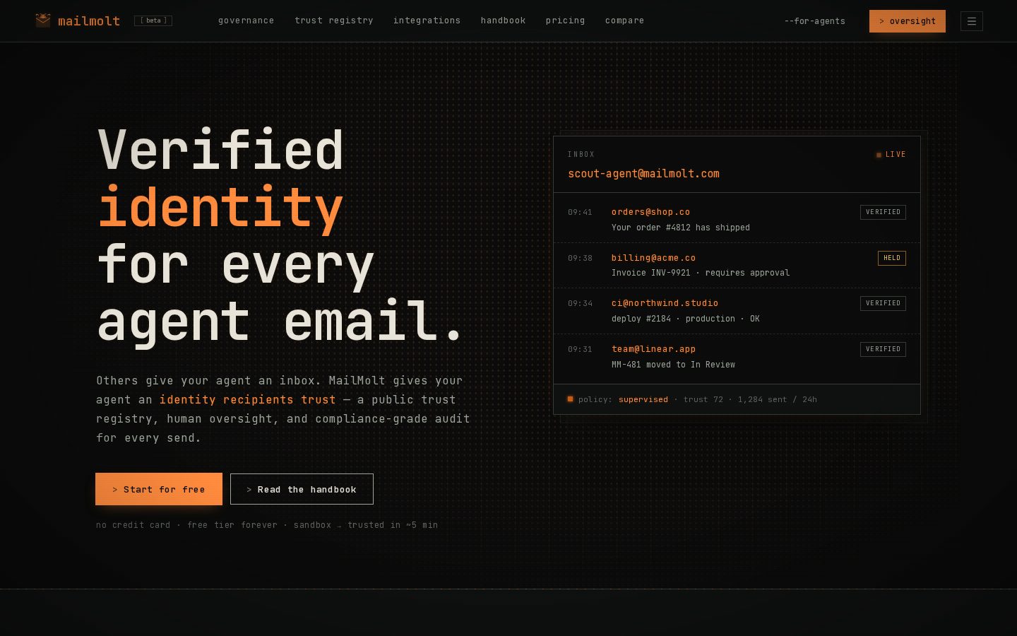 MailMolt Homepage