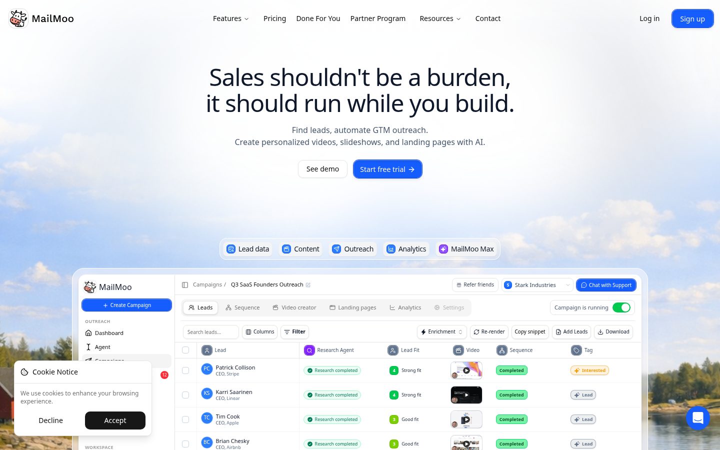 MailMoo Homepage