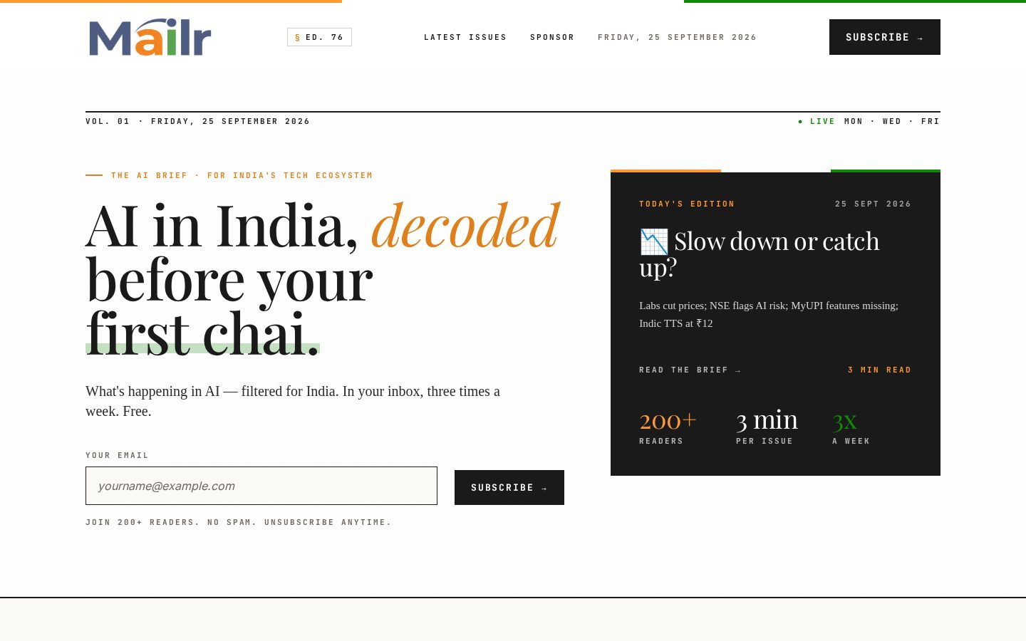 Mailr Homepage