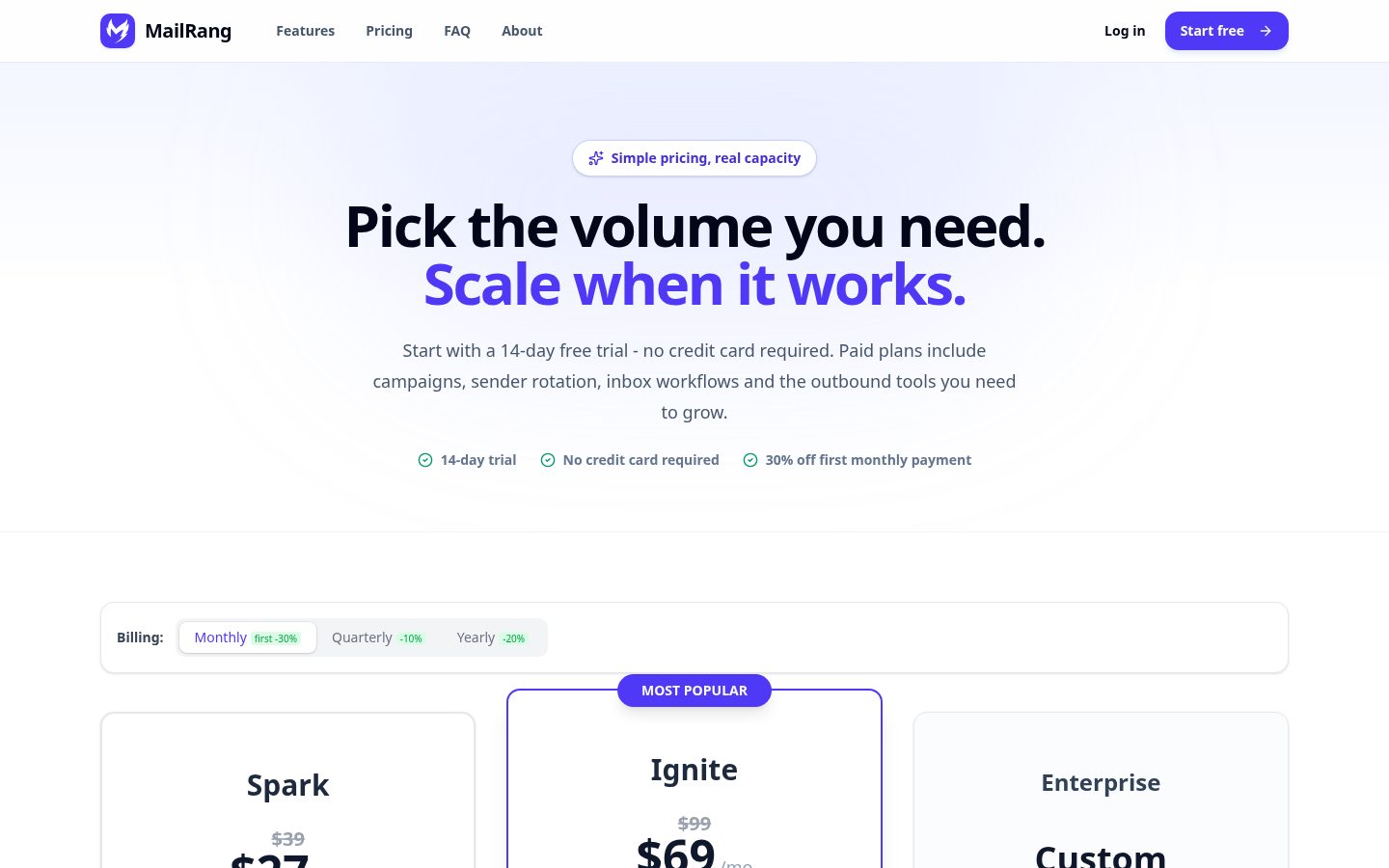 MailRang Pricing