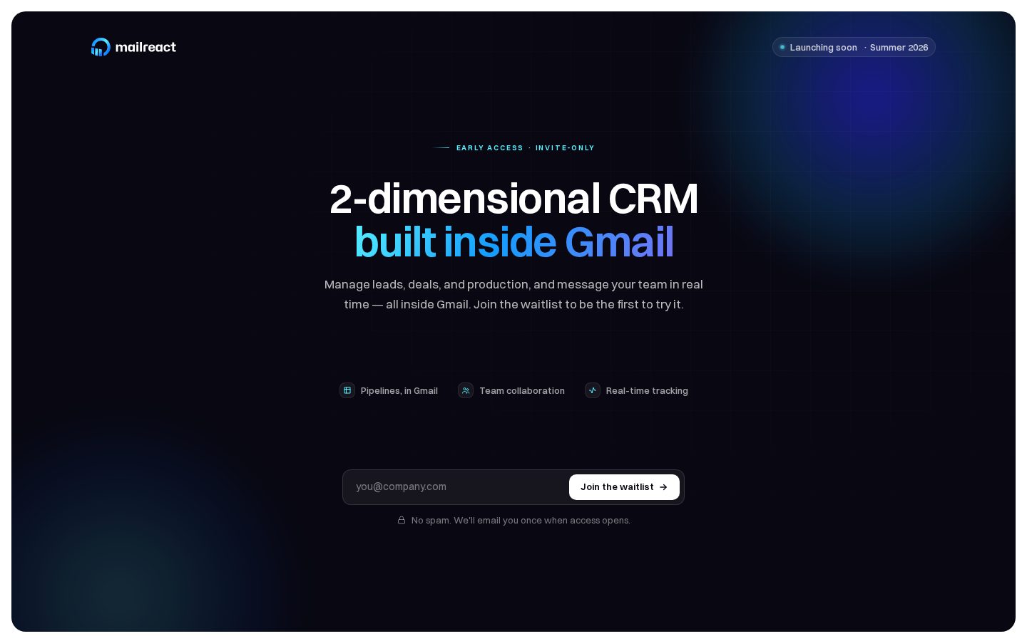 MailReact Homepage