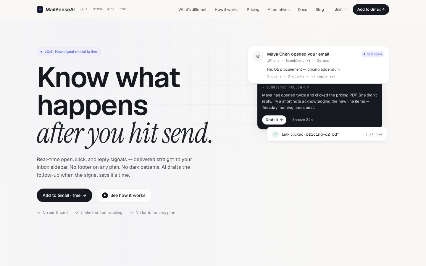 MailSenseAI Homepage