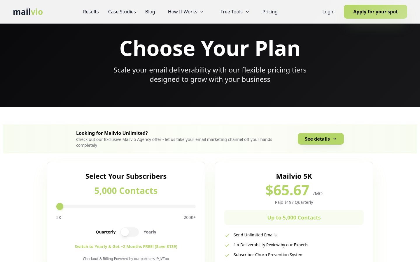 Mailvio Pricing