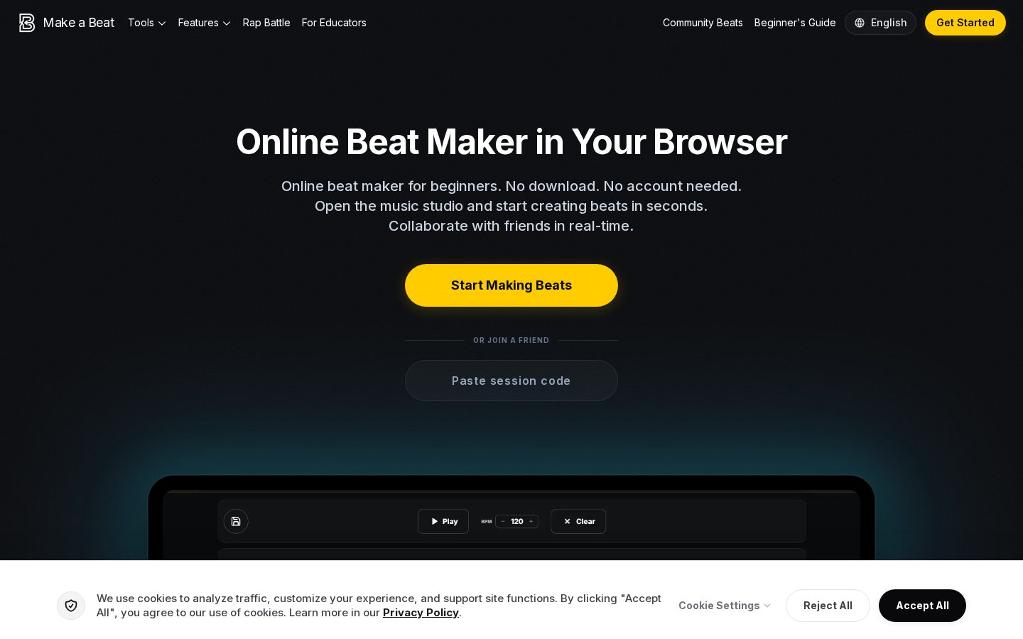 Make a Beat Homepage