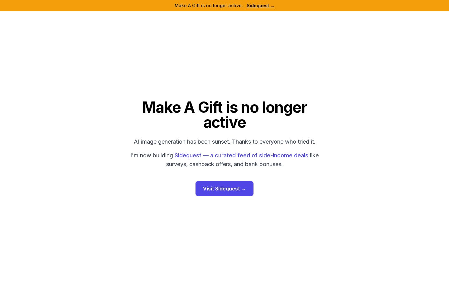 MakeAGift.ai Homepage