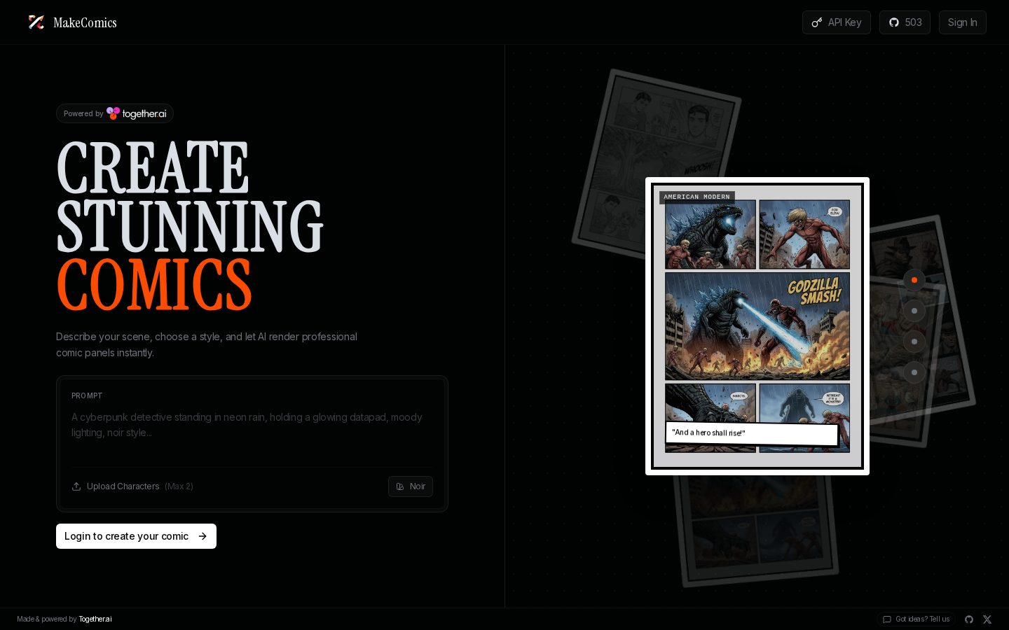 MakeComics Homepage
