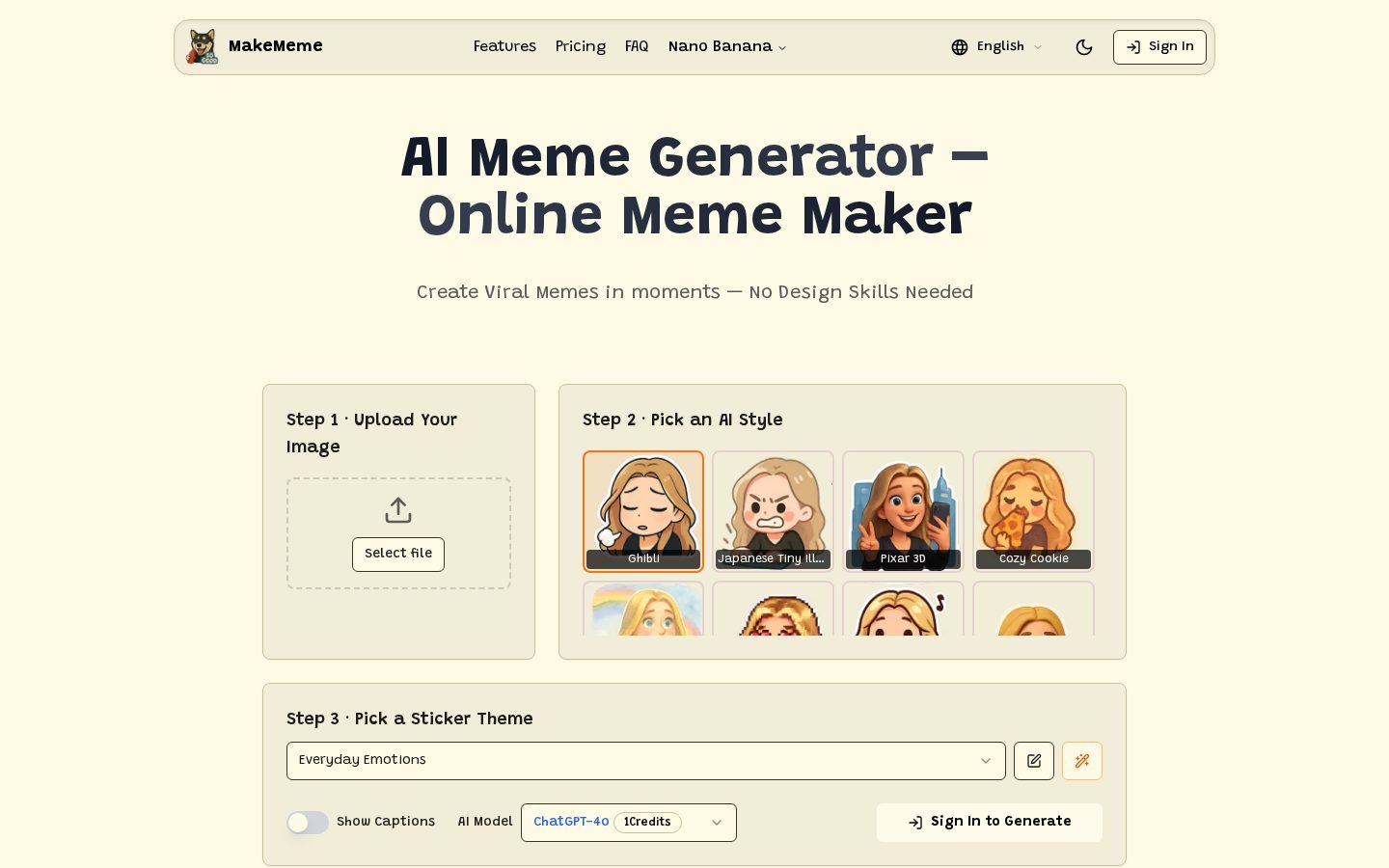 MakeMeme Homepage