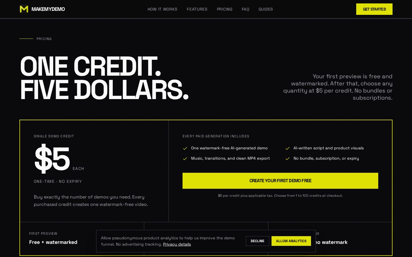 MakeMyDemo Pricing