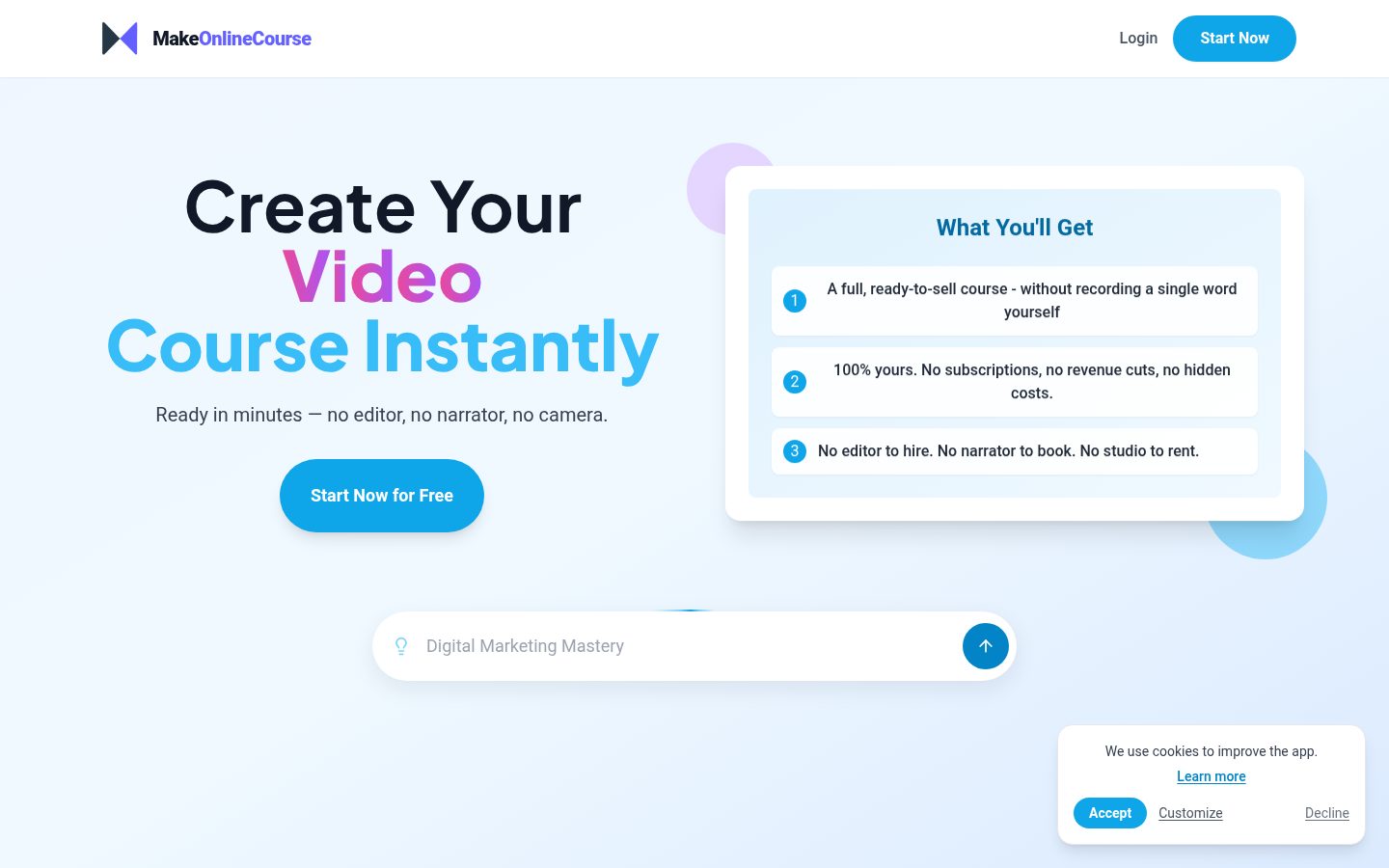MakeOnlineCourse Homepage