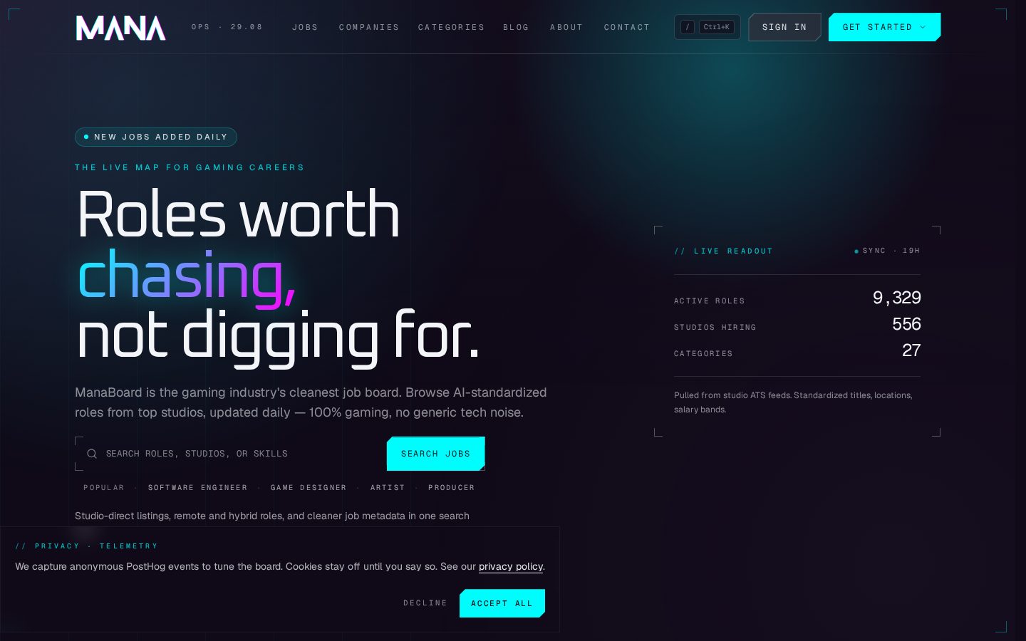 ManaBoard Homepage