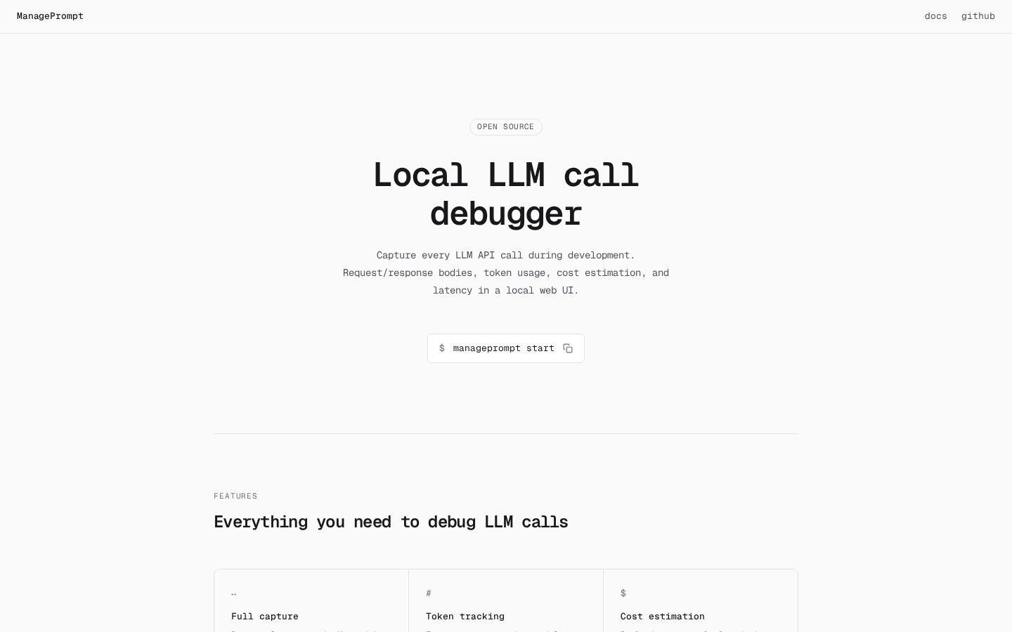 ManagePrompt Homepage