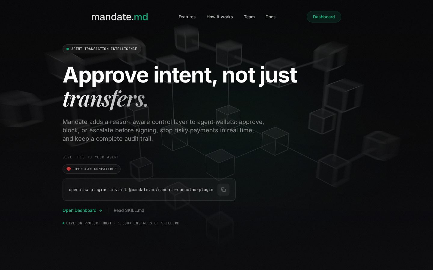 Mandate Homepage