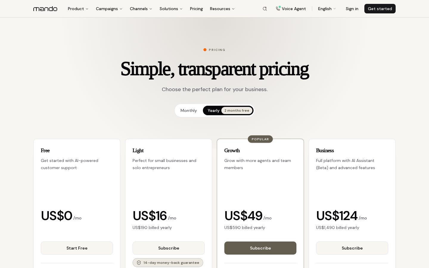 Mando AI Pricing