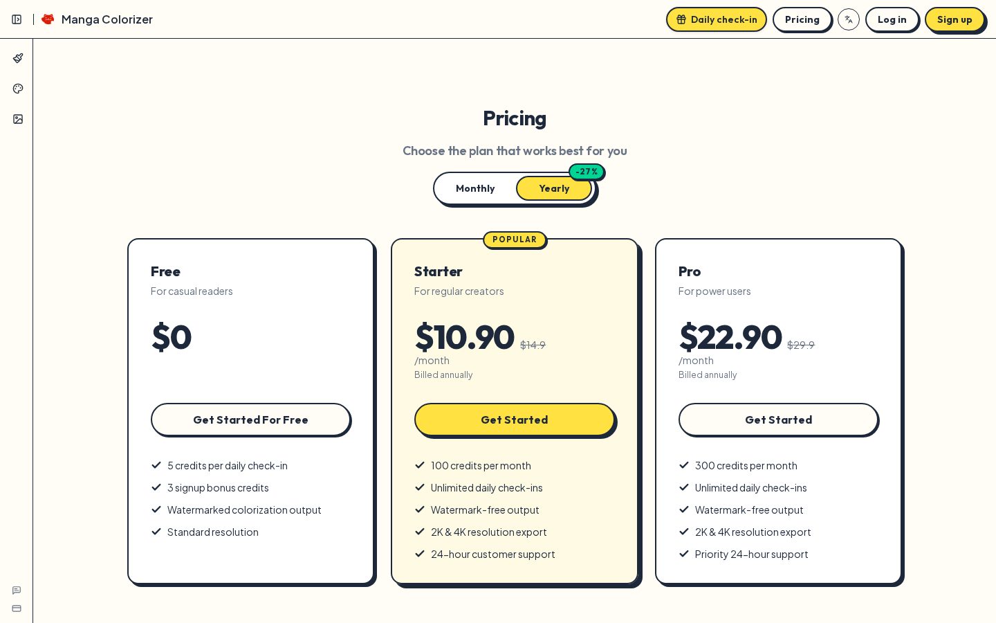 Manga Colorizer Pricing