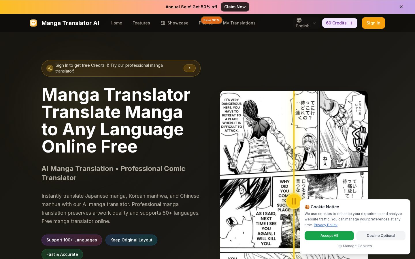 manga-translator.app Homepage