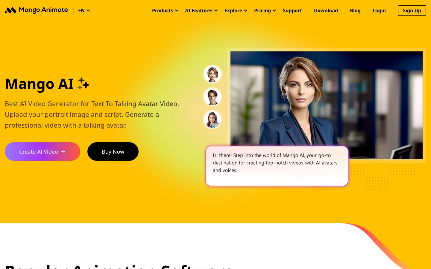 Mango Animate Homepage