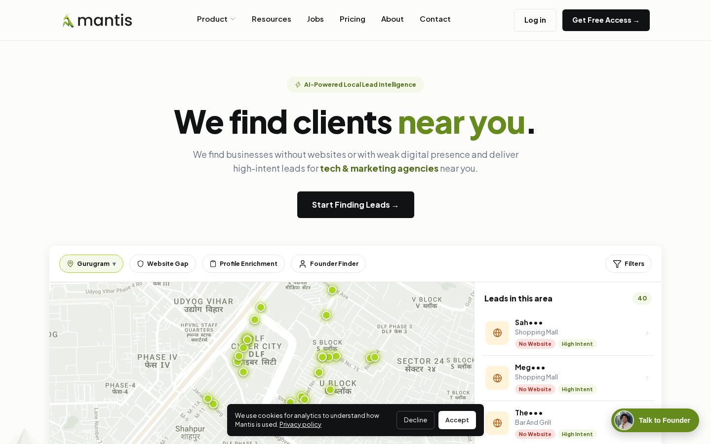 Mantis Ai Homepage