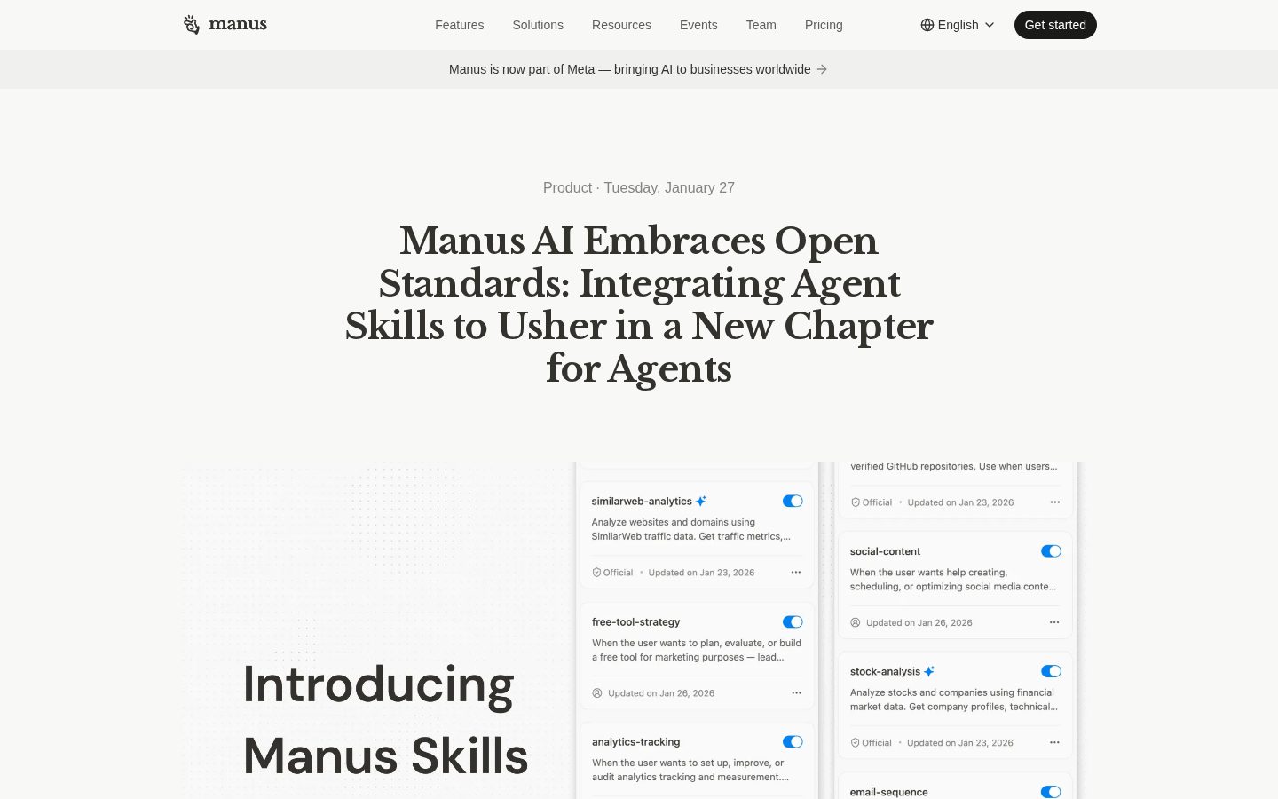 Manus Skills Homepage