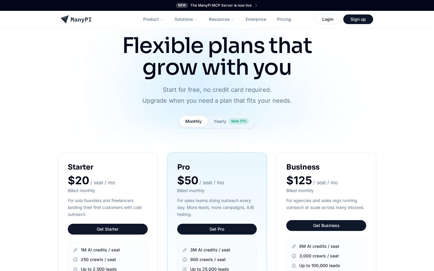 ManyPI Pricing