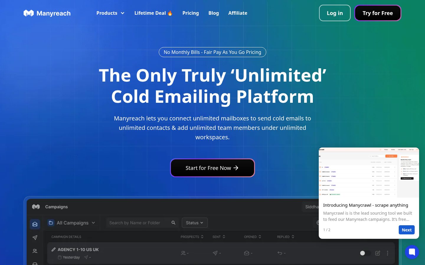 Manyreach Homepage