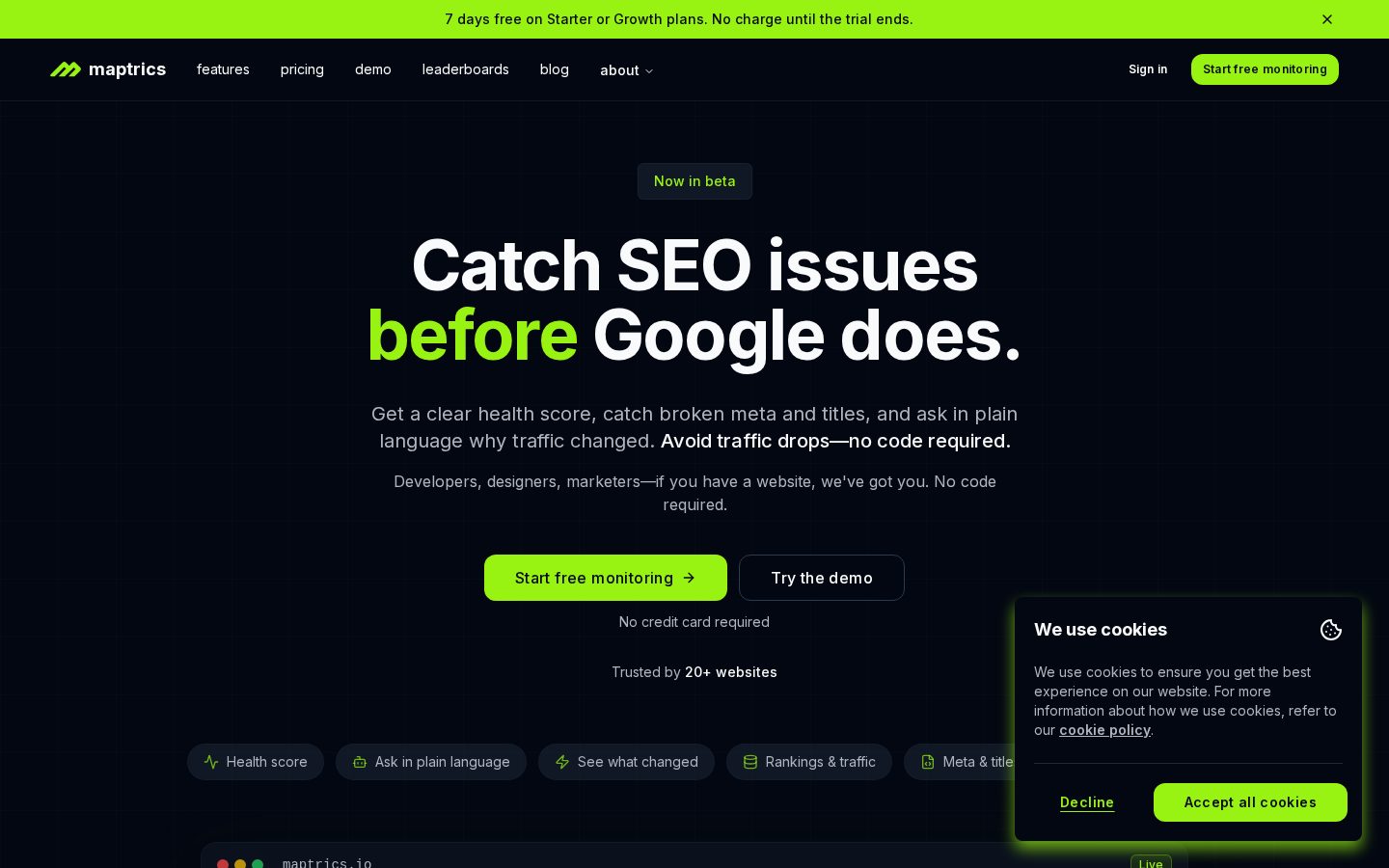 Maptrics Homepage