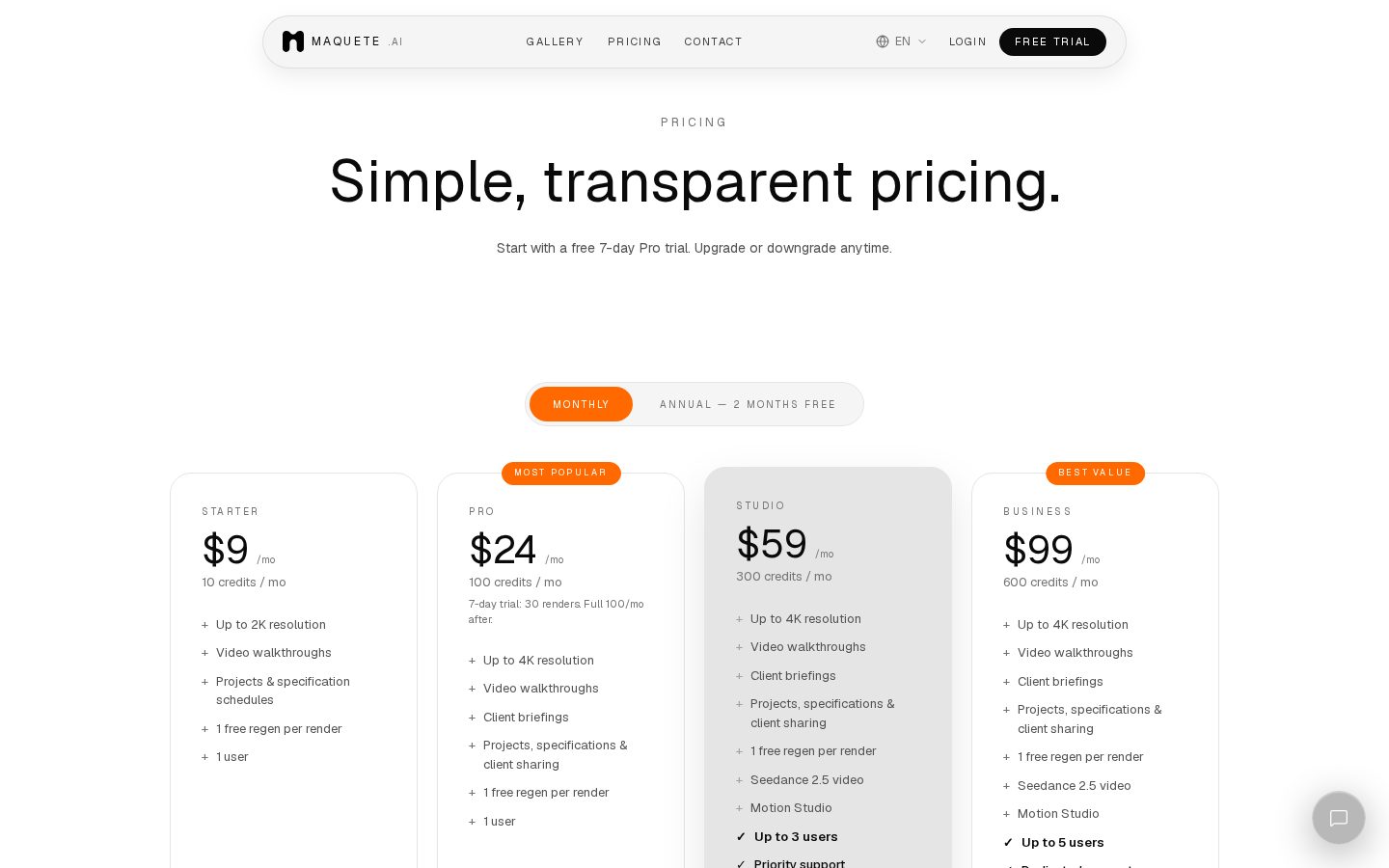 Maquete.ai Pricing