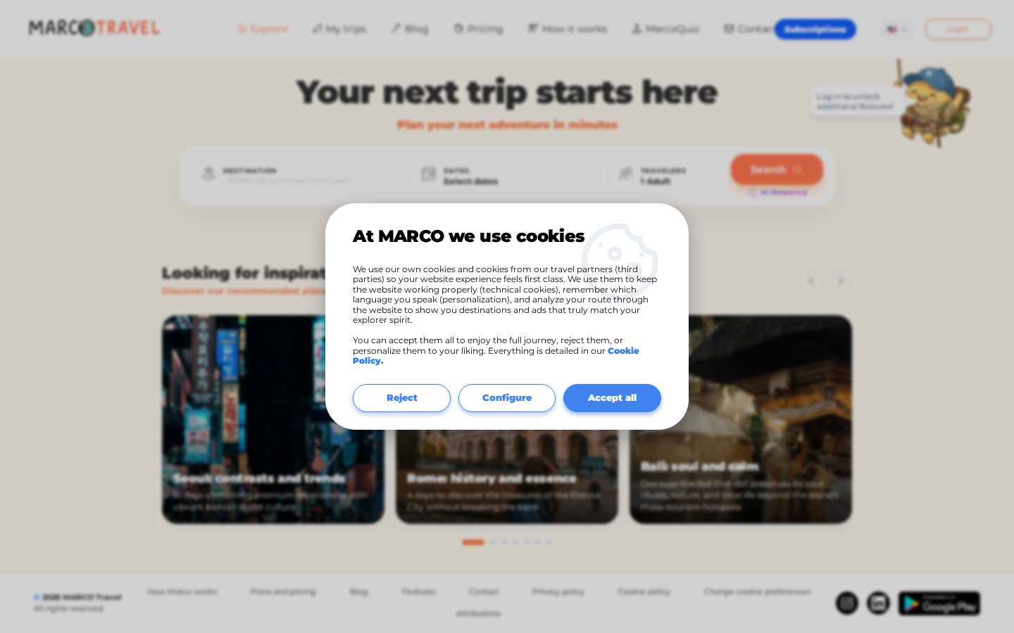 marcotravel.io Homepage