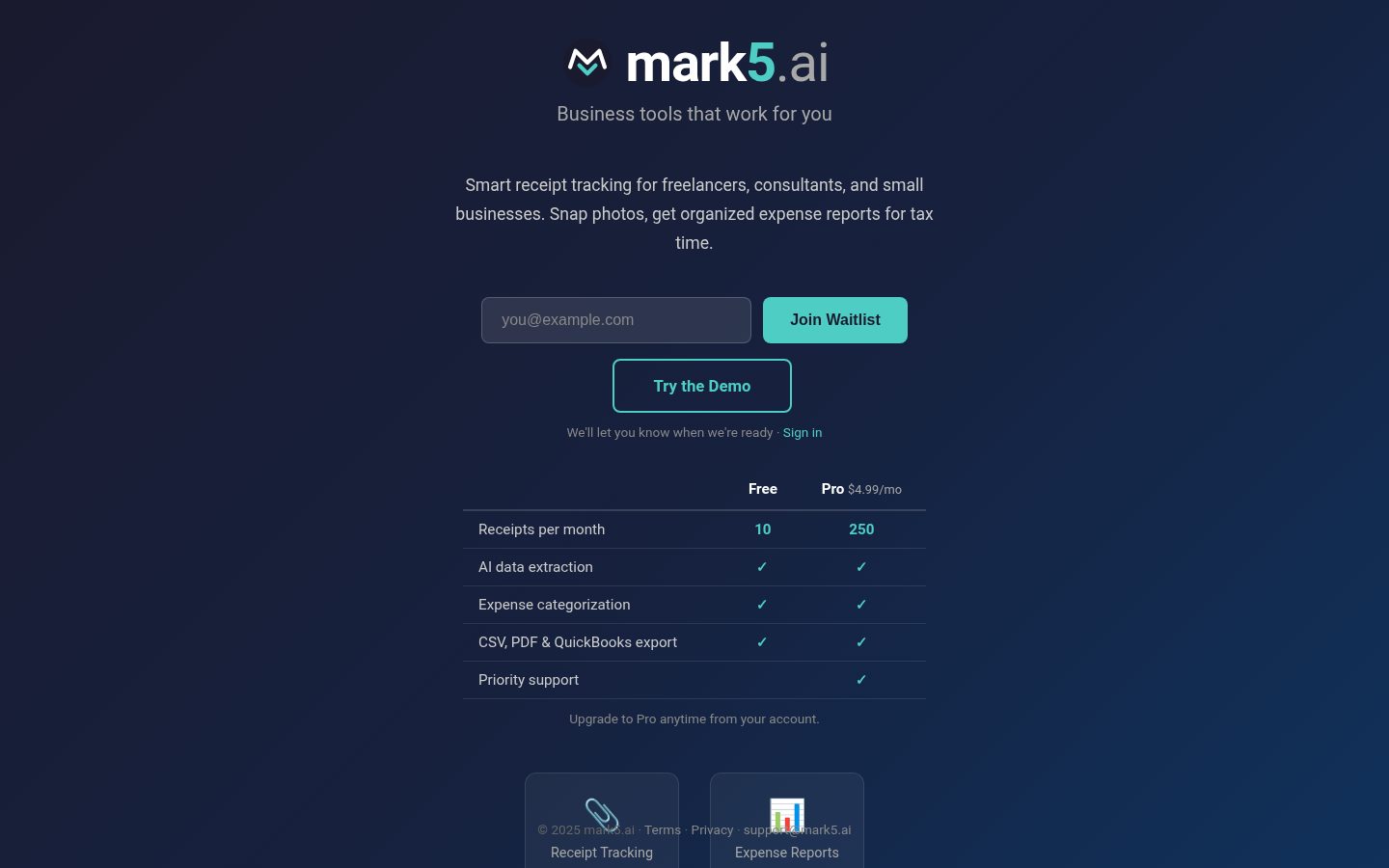 mark5.ai Homepage