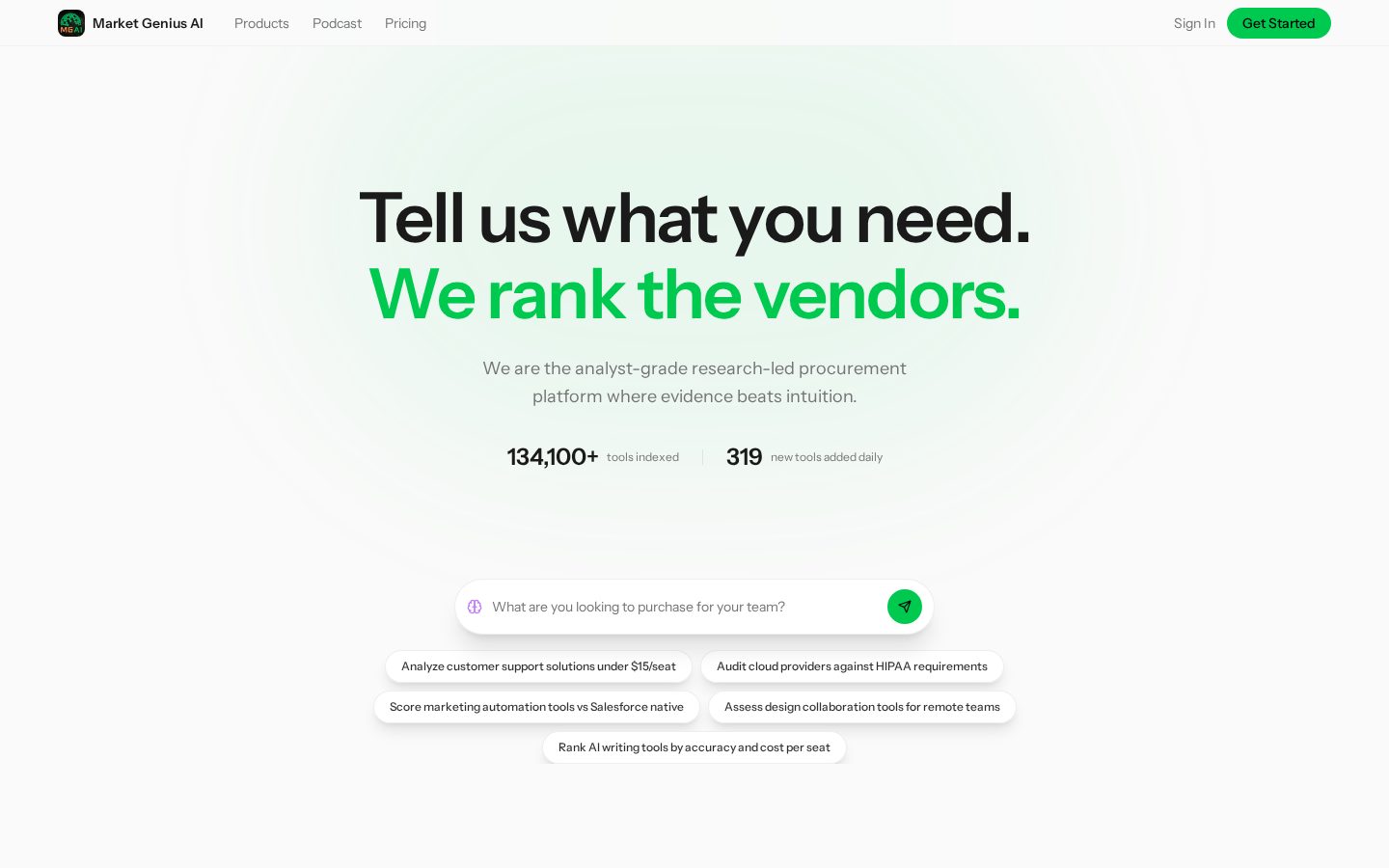 Market-Genius.ai Homepage