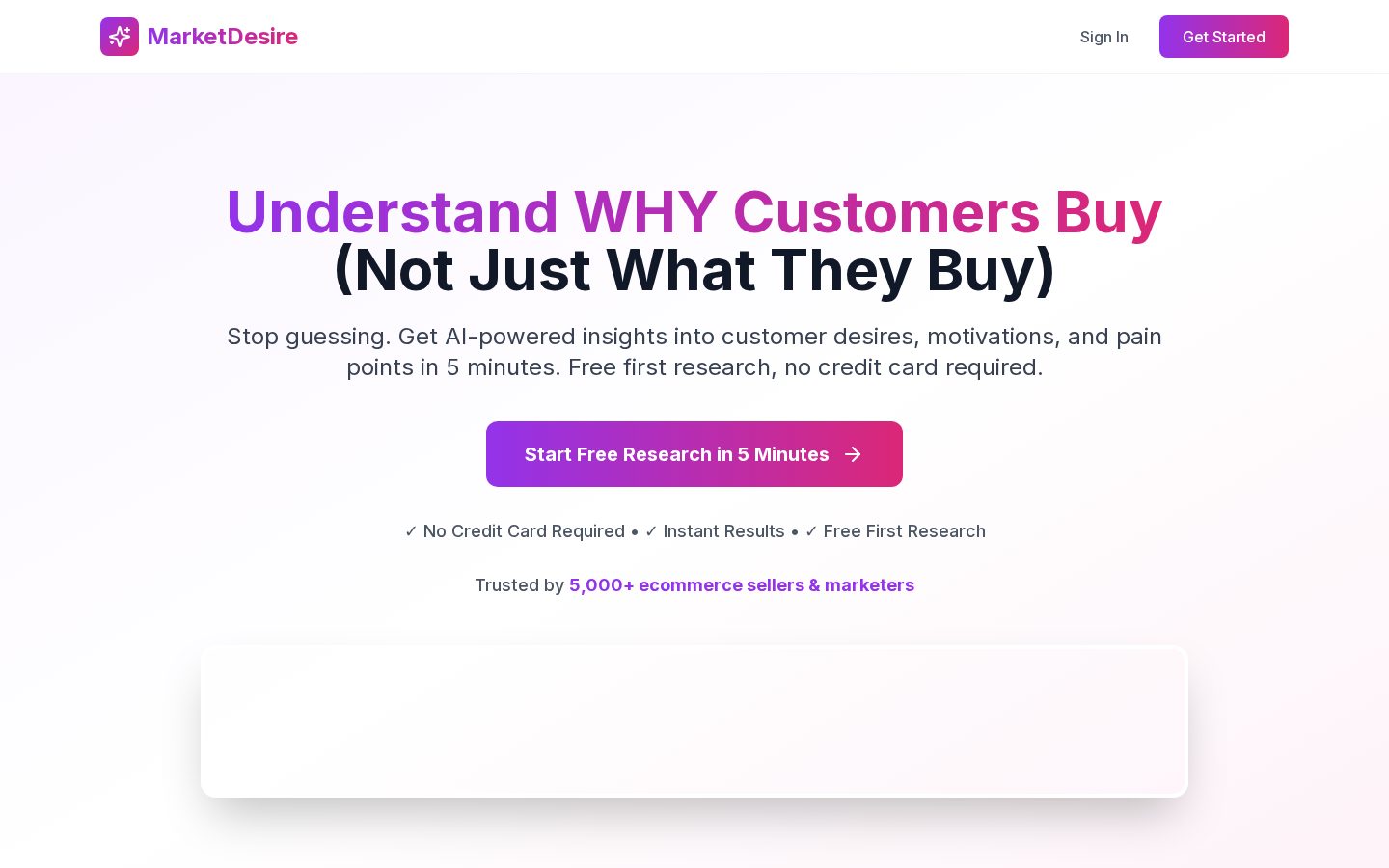 MarketDesire Homepage