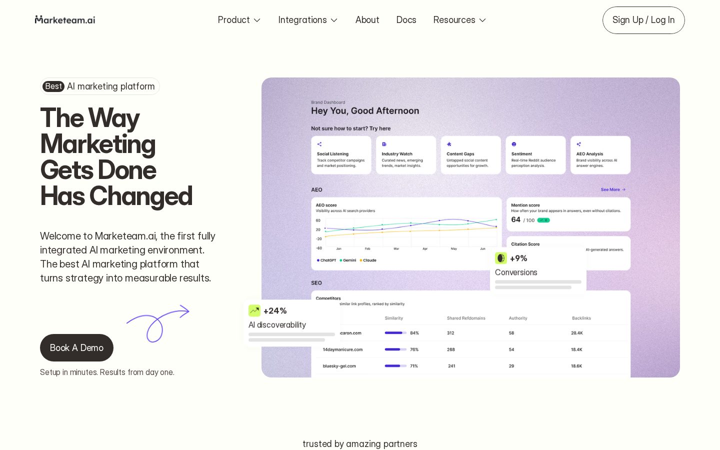 Marketeam.ai Homepage