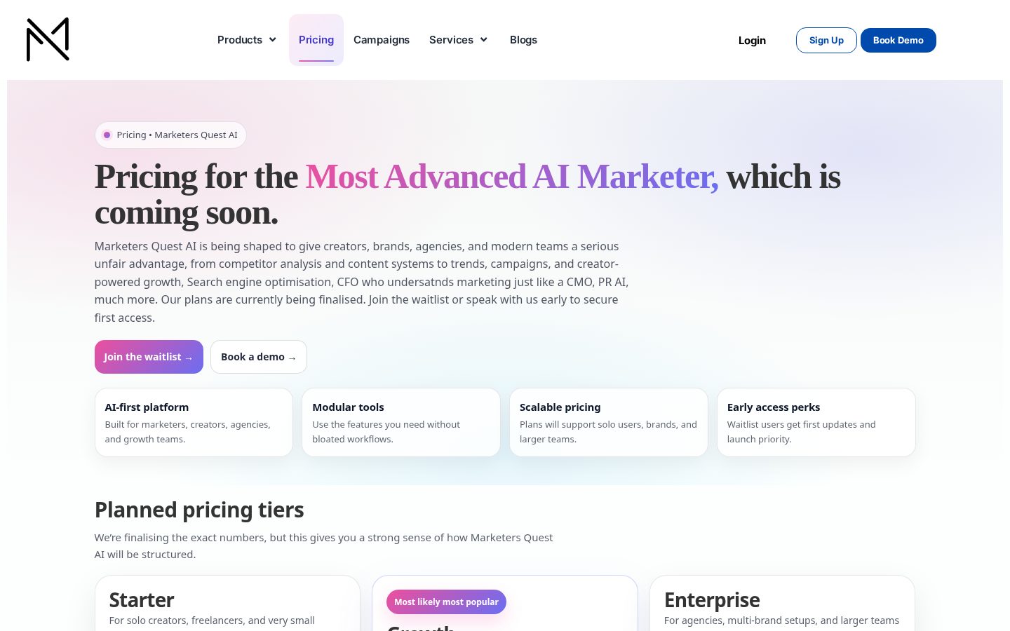 Marketers Quest Pricing
