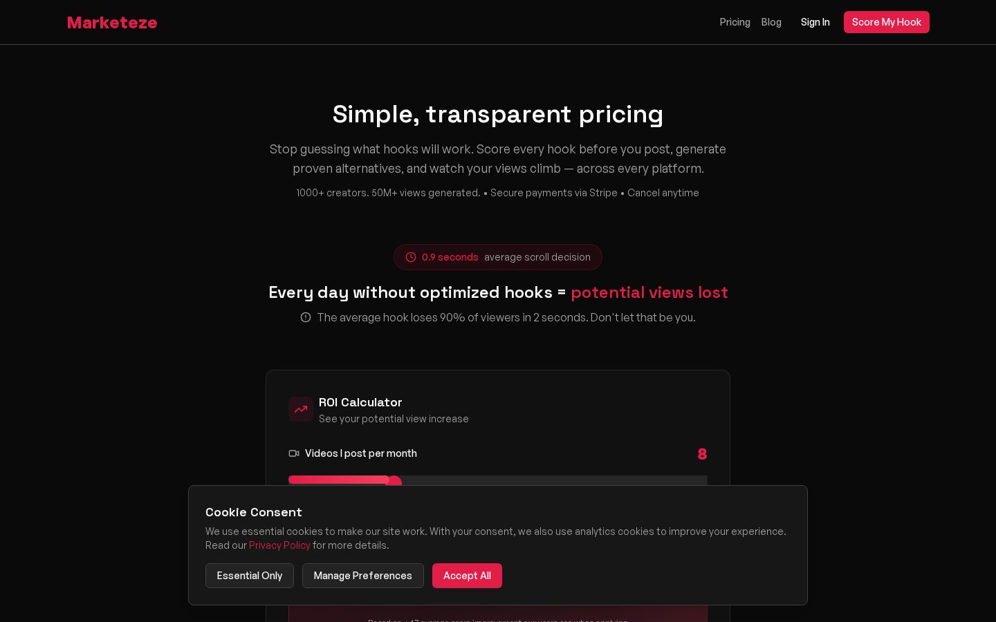 MarketezeAI Pricing