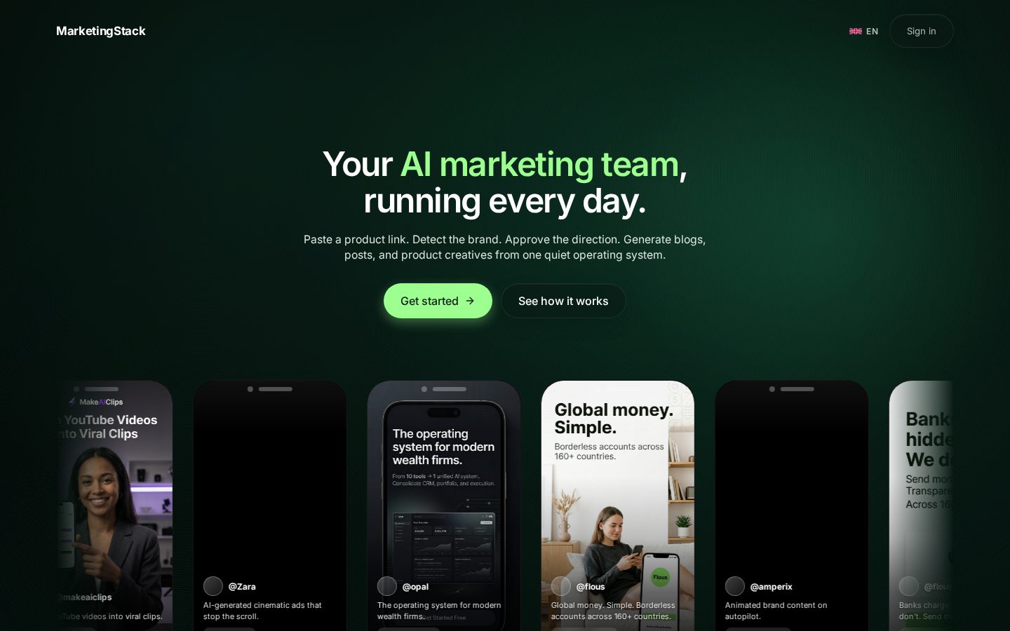 Marketing Stack Homepage