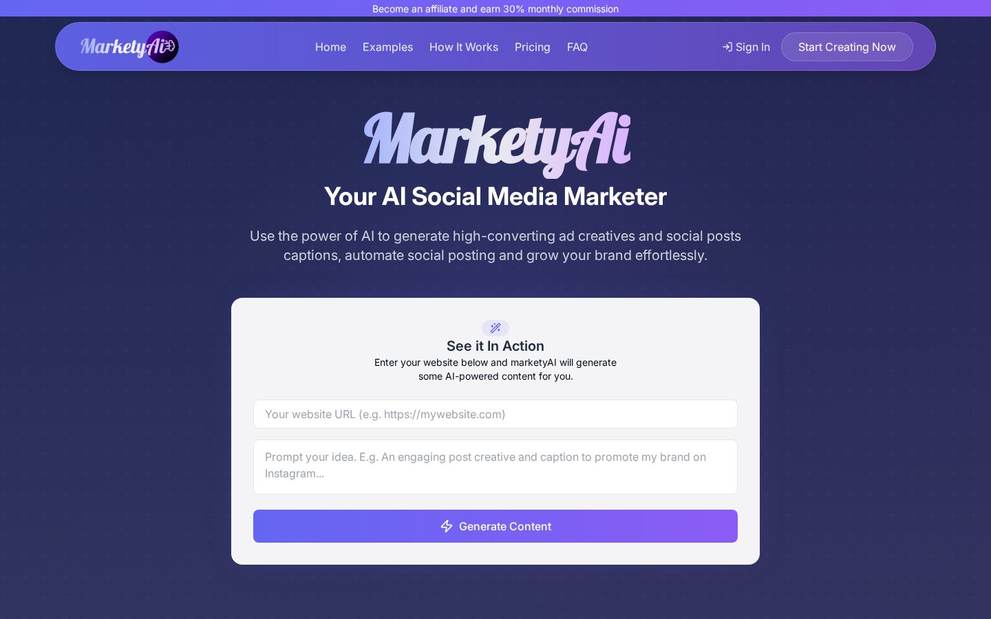 MarketyAi Homepage