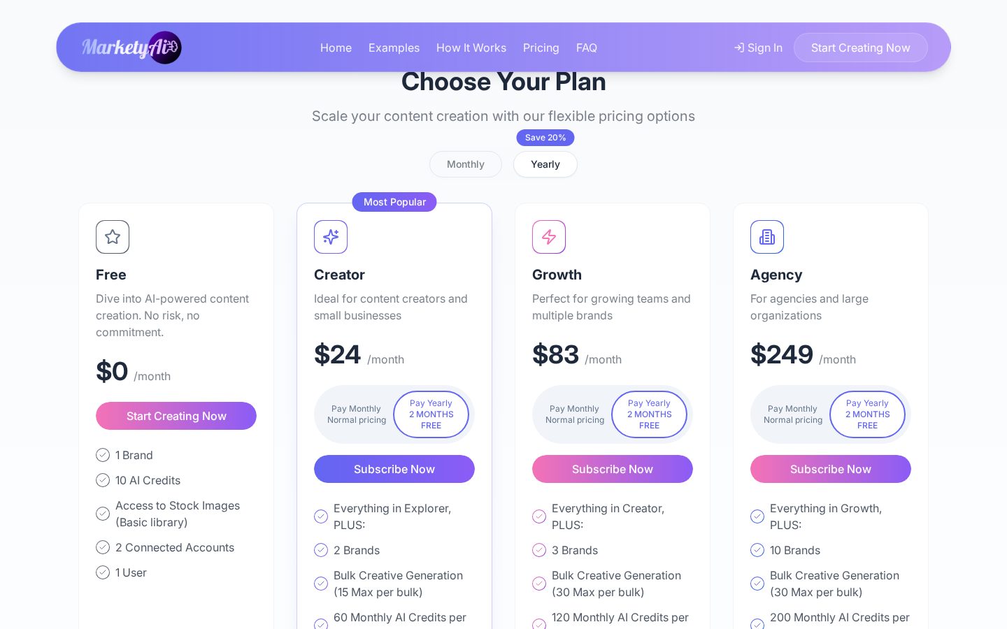 MarketyAi Pricing