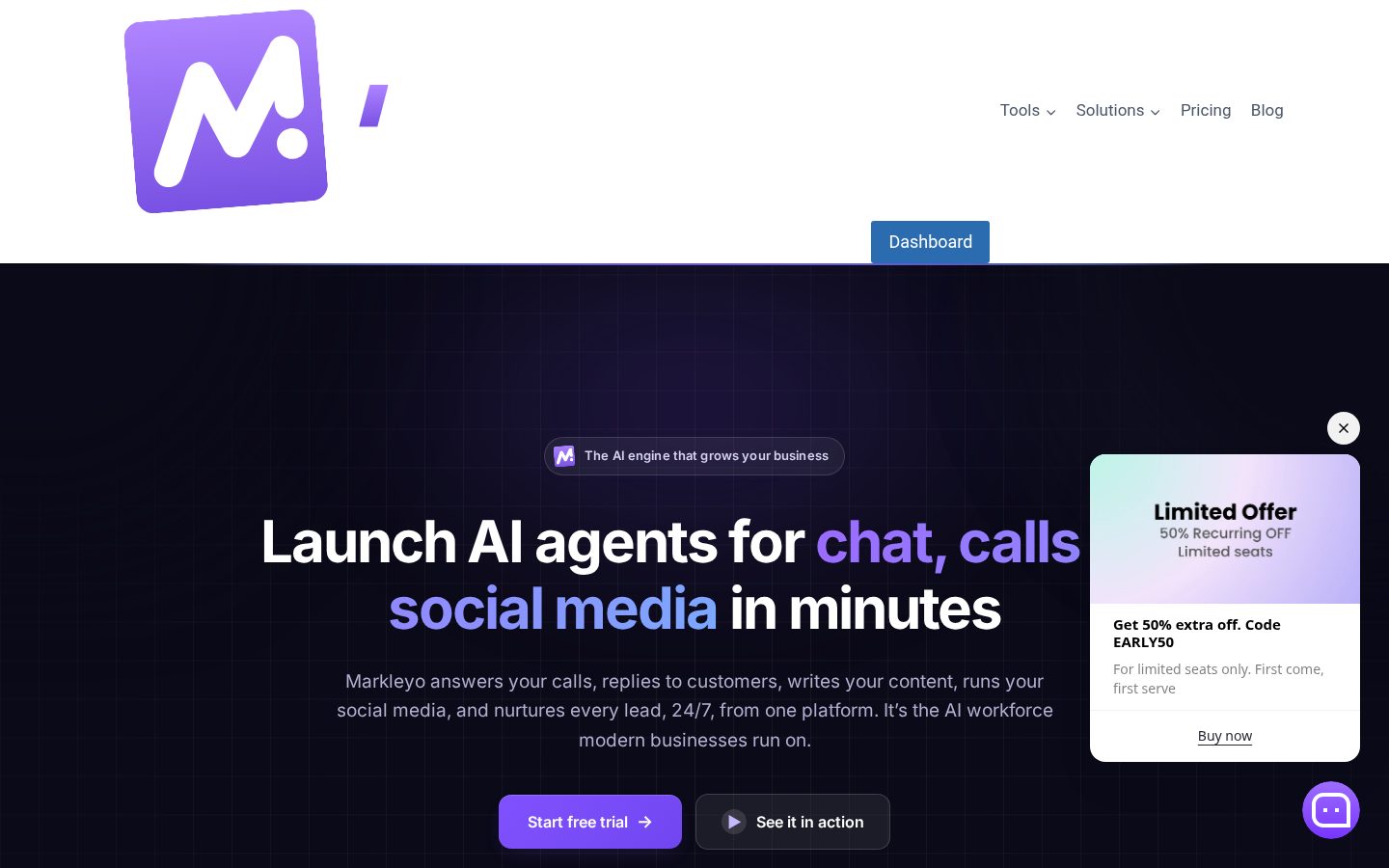 Markleyo AI Homepage