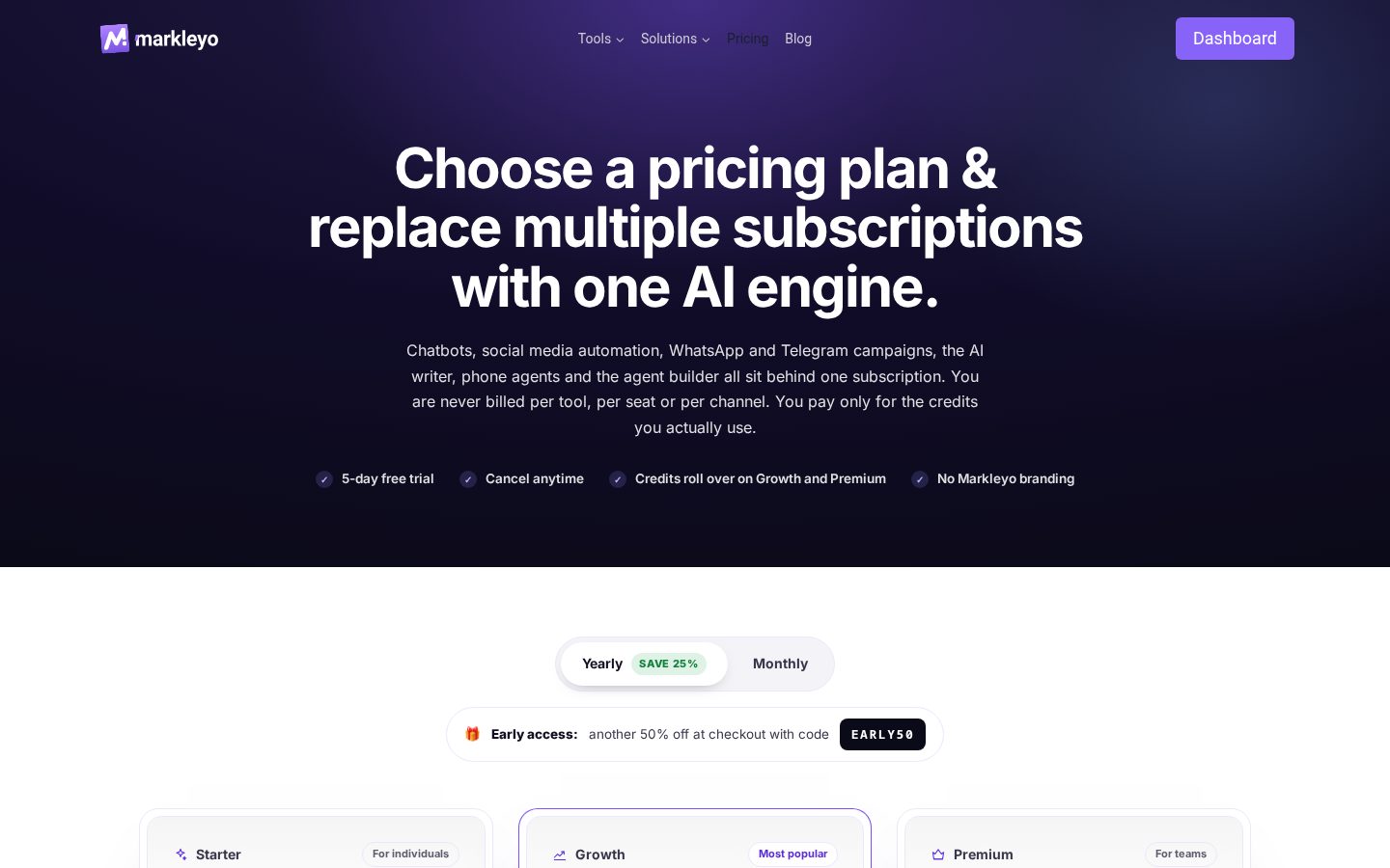 Markleyo AI Pricing