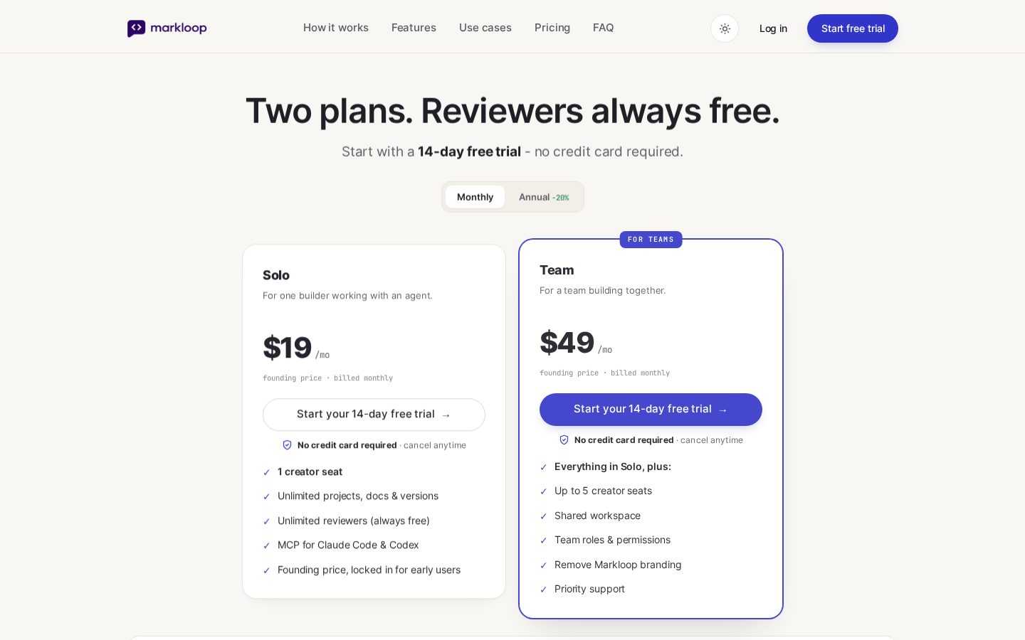 Markloop Pricing